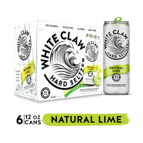 White Claw Hard Seltzer Natural Lime 12oz 6 Pack Can