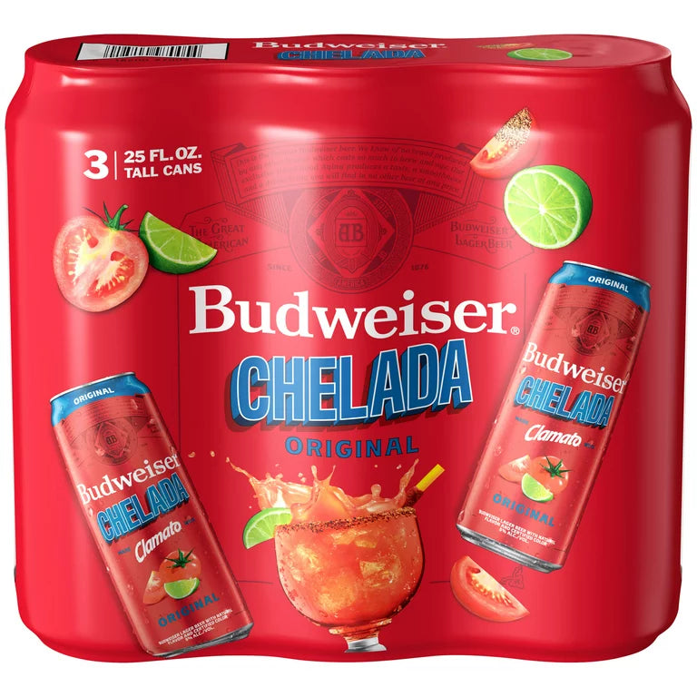 Budweiser Chelada Original 25oz 3 Pack Can