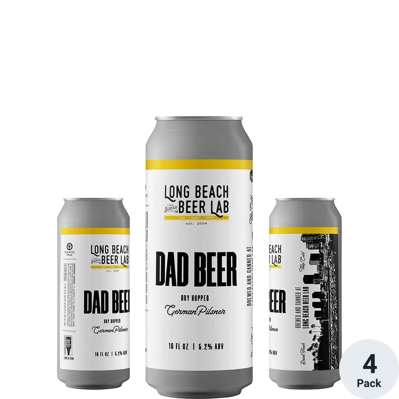 Long Beach Beer Lab Dad Beer 16oz 4 Pack Can