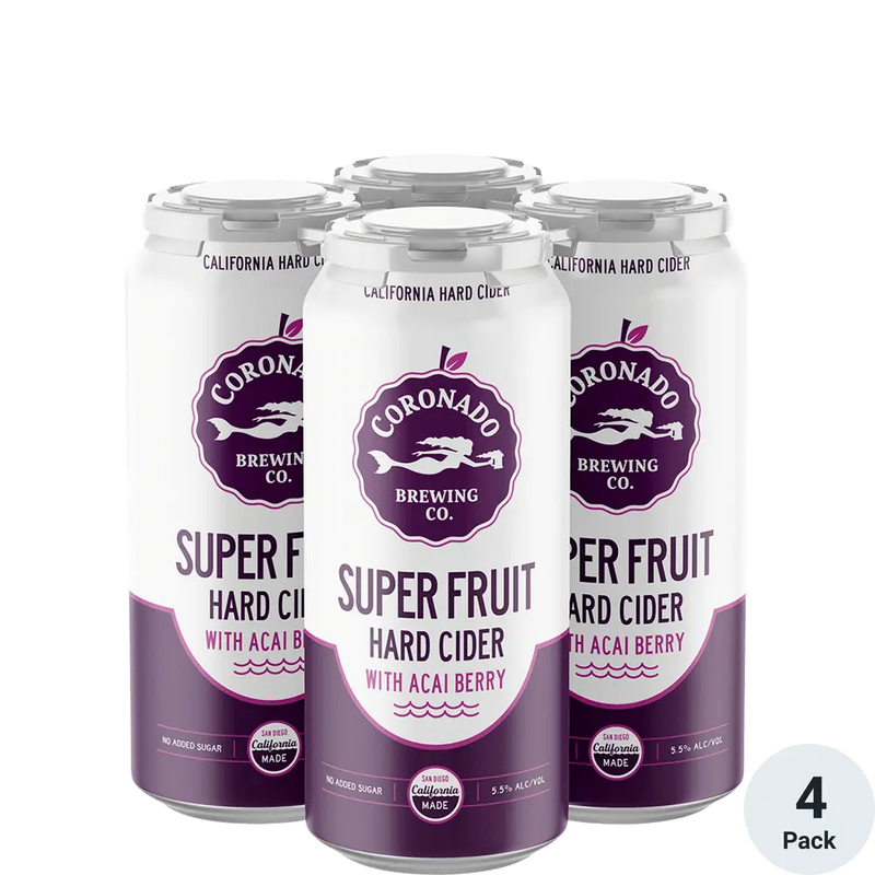 Coronado Super Fruit Hard Cider With Acai Cider 16oz 4pack Cans