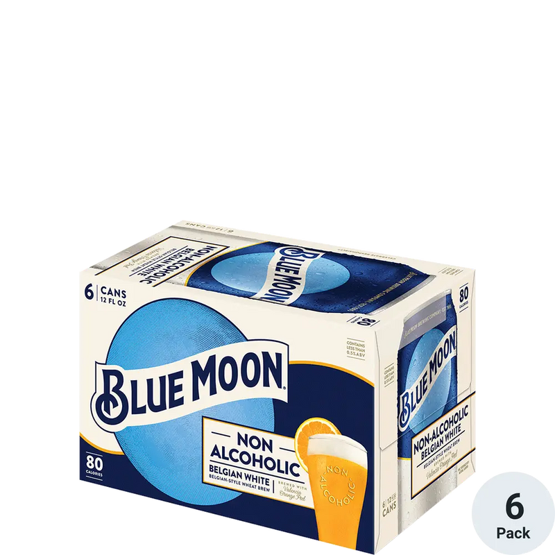 Blue Moon Non Alcoholic Belgian White 12oz 6 Pack Can