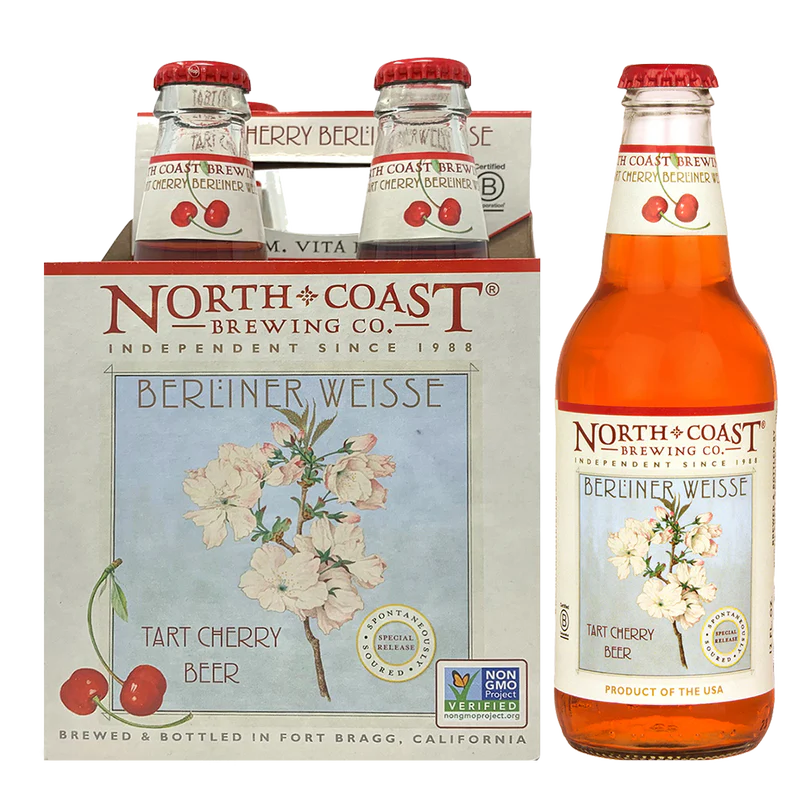 North Coast Berliner Weisse Tart Cherry Beer 4pk Bottles