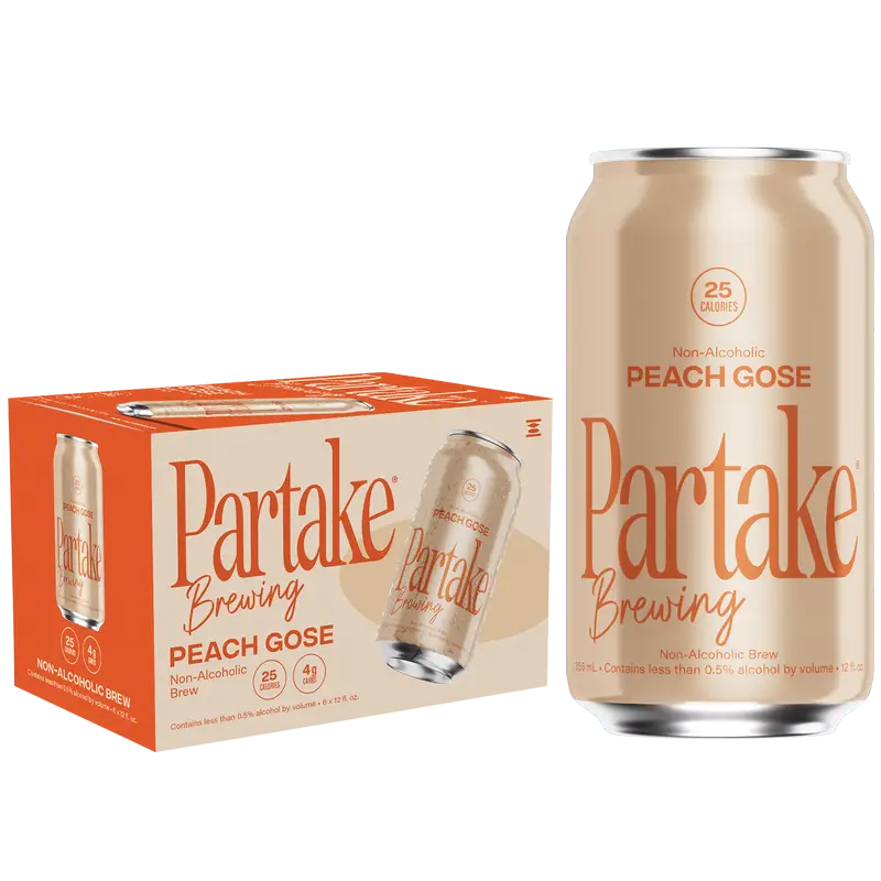 Partake Peach Gose Non Alcohoic 12oz 6 Pack Can