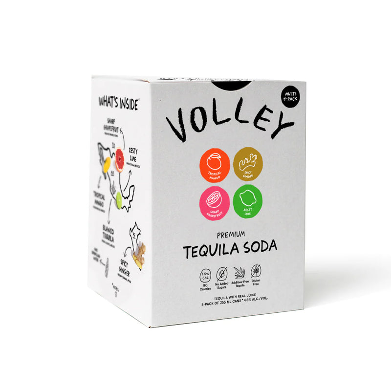 Volley Premium Tequila Soda Multi 4pack 12oz Cans