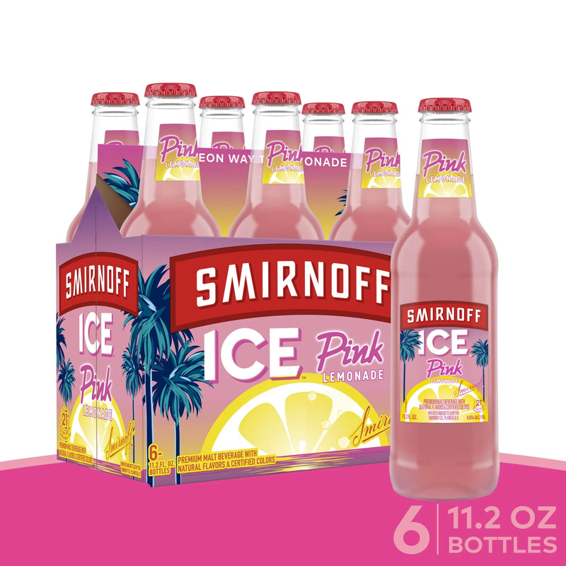 Smirnoff Ice Pink Lemonade 11.2oz 6 Pack Bottles