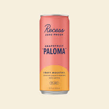 Recess Zero Proof Grapefruit Paloma Craft Mocktail Infused With Guayusa & Adaptogens Lightly Sparkling 12oz