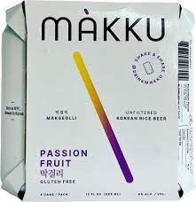 Makku Passion Fruit Unfiltered Rice Beer Gluten Free 12oz 4 Pack Can