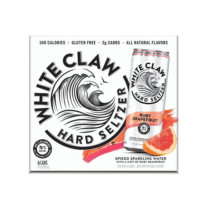 White Claw Hard Seltzer Ruby Grapefruit 12oz 6 Pack Can